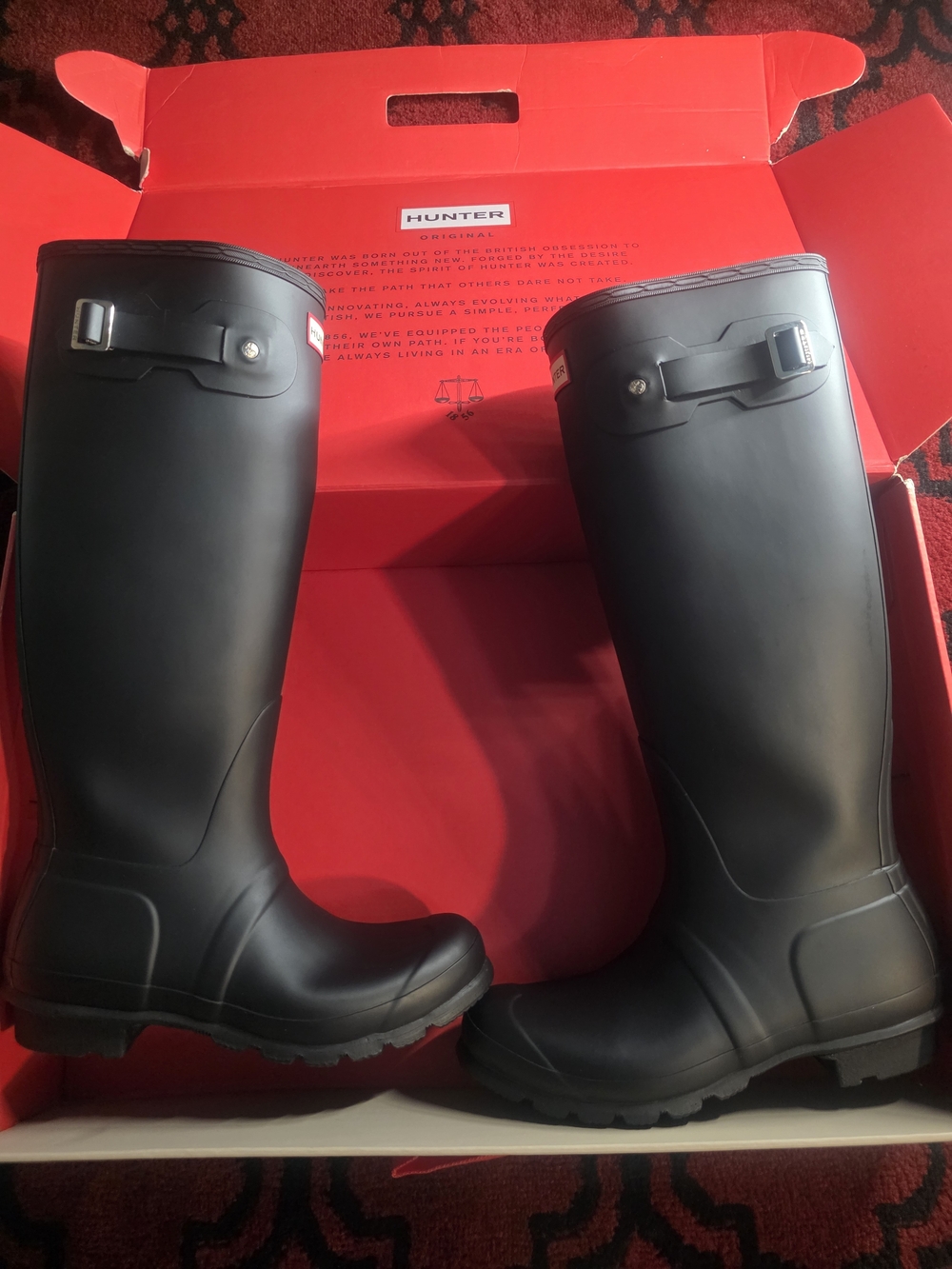 Hunter Original Tall Black Rain Boots Size 9 Matte - Picture 4 of 15